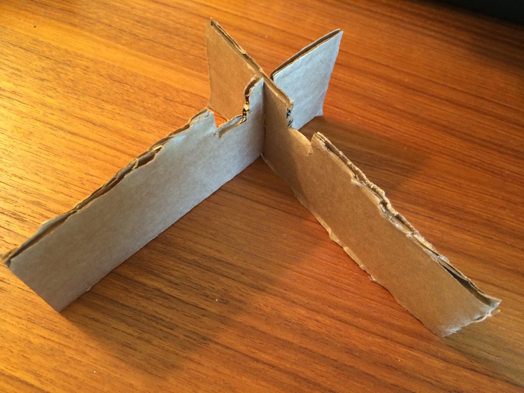 Second iteration of cardboard prototype