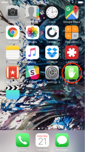 1 - iPhone App Screen with circle